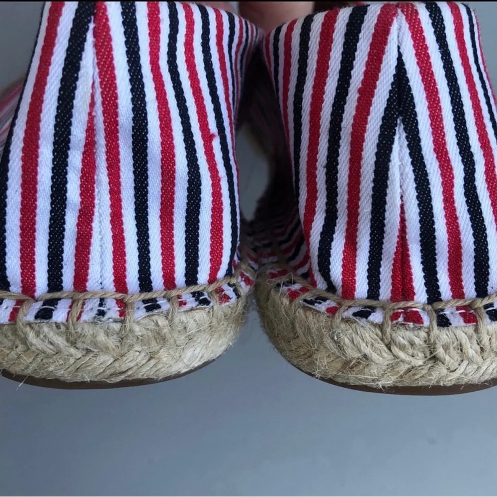 J. Crew Striped Espadrille Slip Ons. Size 7.5.